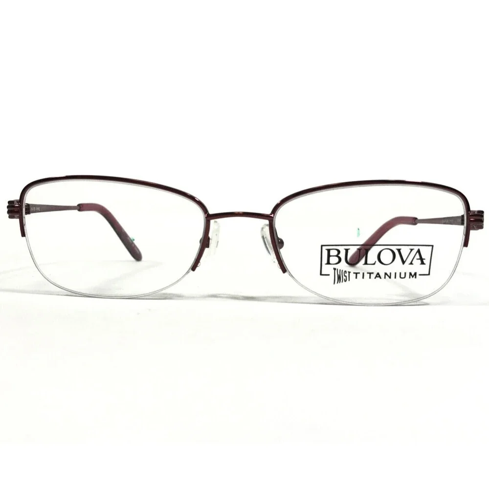Bulova Eyeglasses Frames ASHBURN WINE Red Burgundy Cat Eye Half Rim 52-18-135